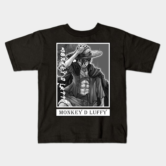 monkey d luffy Kids T-Shirt by HokiShop